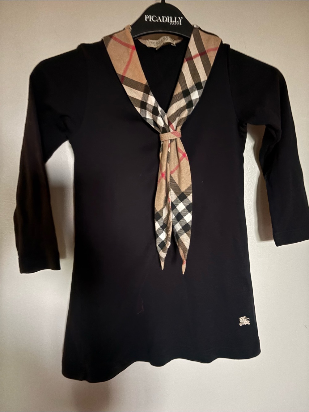 Burberry Brit child dress Black Garment with Beige Logo Tag